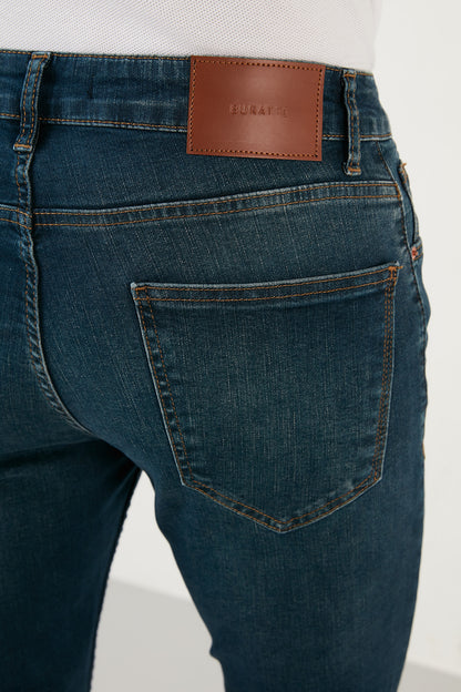 Buratti Pamuklu Normal Bel Slim Fit Boru Paça Jeans Erkek Kot Pantolon 2000G117PARMA MAVİ