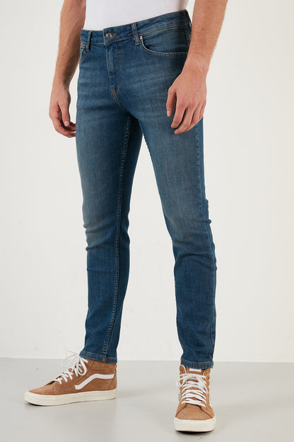 Buratti Pamuklu Yüksek Bel Slim Fit Boru Paça Jeans Erkek Kot Pantolon 3003M107TOKYO MAVİ