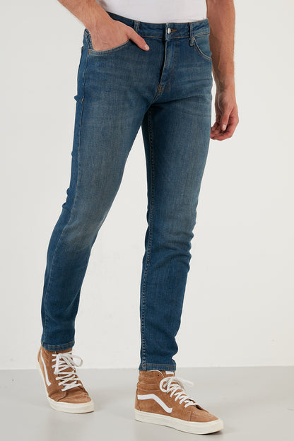 Buratti Pamuklu Yüksek Bel Slim Fit Boru Paça Jeans Erkek Kot Pantolon 3003M107TOKYO MAVİ