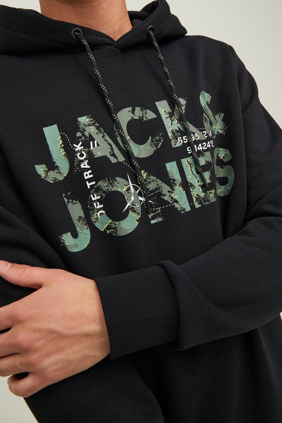 Jack & Jones Jcotech Pamuklu Şardonlu Relaxed Fit Kapüşonlu Erkek Sweat 12216242 SİYAH