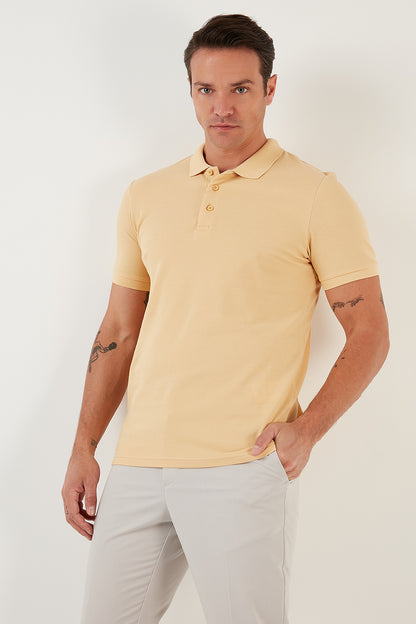 Buratti % 100 Pamuk Düğmeli Regular Fit Erkek Polo T Shirt 5902127 SARI