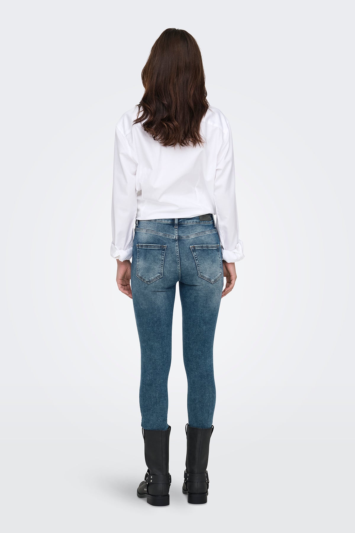 Only Onlblush Pamuklu Skinny Fit Dar Paça Jeans Bayan Kot Pantolon 15336681 MAVİ