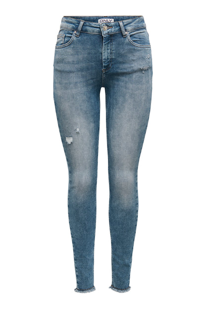 Only Onlblush Pamuklu Skinny Fit Dar Paça Jeans Bayan Kot Pantolon 15336681 MAVİ