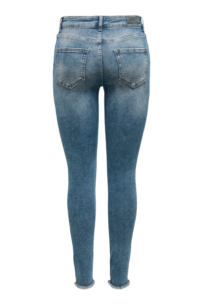 Only Onlblush Pamuklu Skinny Fit Dar Paça Jeans Bayan Kot Pantolon 15336681 MAVİ