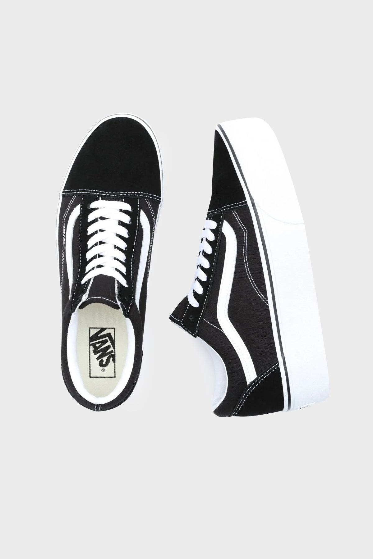 Vans UA Old Skool Stackform Sneaker Bayan Ayakkabı VN0A7Q5M6BT1 SİYAH-BEYAZ