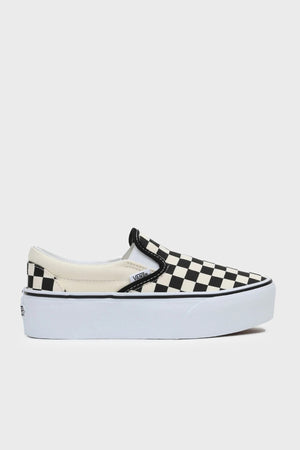 Vans UA Classic Slip-On Stackform Sneaker Bayan Ayakkabı VN0A7Q5RTYQ1 SİYAH-BEYAZ