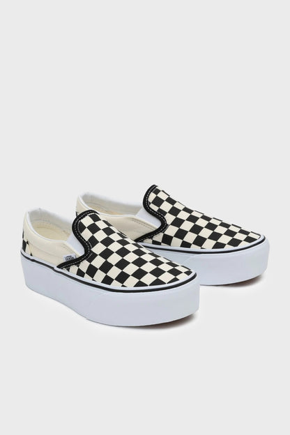 Vans UA Classic Slip-On Stackform Sneaker Bayan Ayakkabı VN0A7Q5RTYQ1 SİYAH-BEYAZ