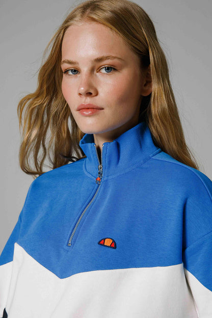 Ellesse Pamuk Karışımlı Regular Fit Yarım Fermuarlı Dik Yaka Bayan Sweat EF176-BK SİYAH