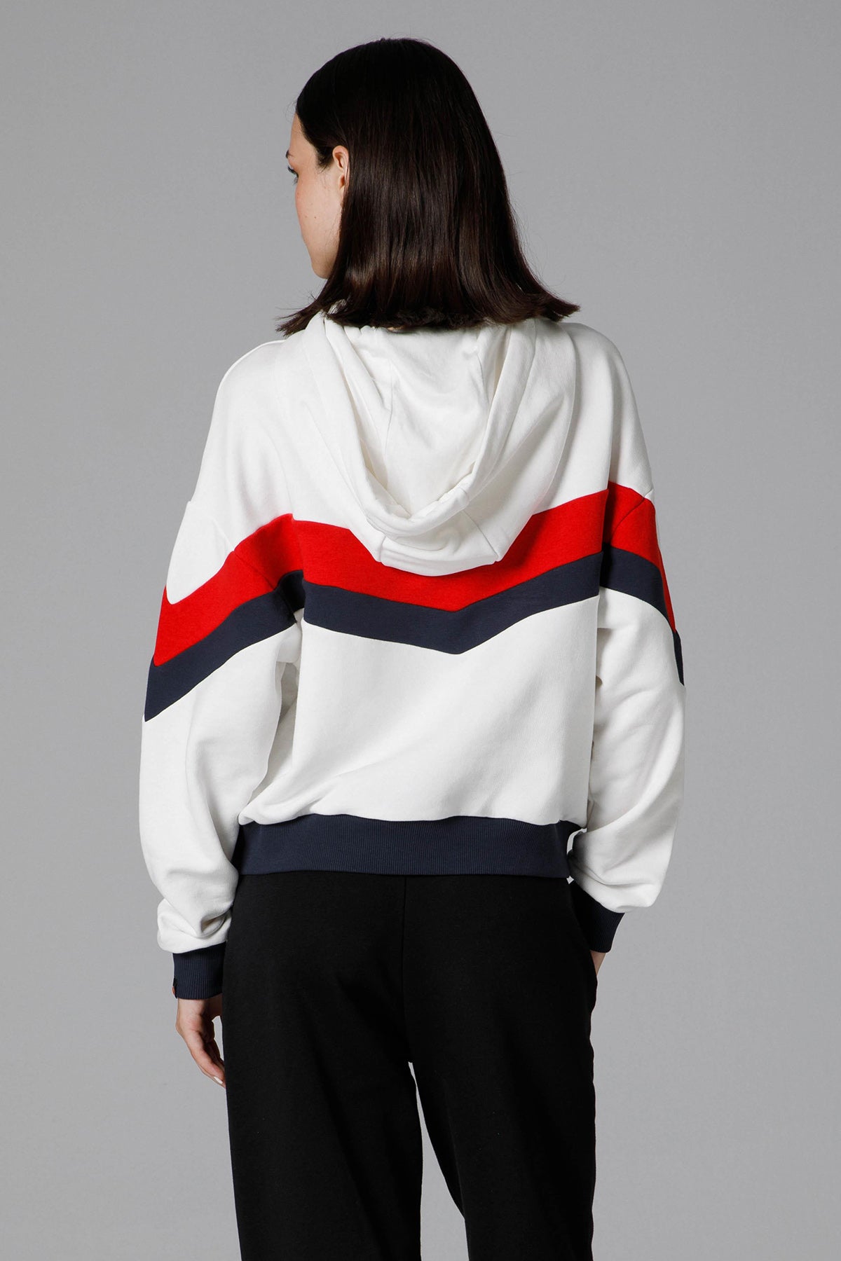 Ellesse Pamuk Karışımlı Oversize Kapüşonlu Bayan Sweat EF178-OF BEYAZ