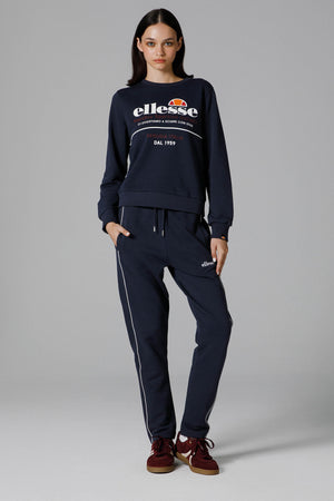 Ellesse Pamuklu Regular Fit Logolu Bisiklet Yaka Bayan Sweat EF180-NV LACİVERT