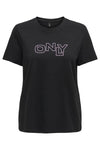 Only Onllotta Pamuklu Regular Fit Bayan T Shirt 15339251 SİYAH-LİLA