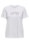 Only Onllotta Pamuklu Regular Fit Bayan T Shirt 15339251 Beyaz-Lila