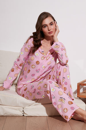 Lela Reguar Fit Yumuşak Dokulu Bayan Pijama Takımı 611PT288Y PEMBE