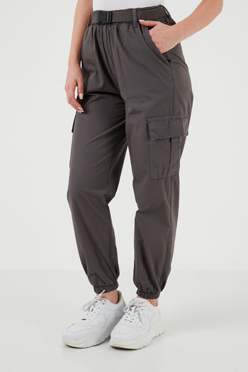 Lela Pamuklu Regular Fit Jogger Spor Bayan Pantolon 668YP50312S4 ANTRASİT