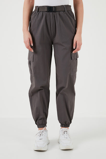 Lela Pamuklu Regular Fit Jogger Spor Bayan Pantolon 668YP50312S4 ANTRASİT