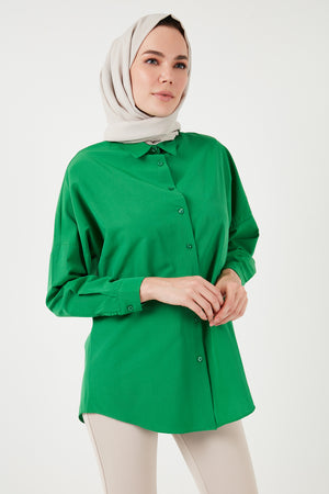 Lela Pamuklu Relaxed Fit Düşük Omuz Bayan Gömlek 66939002S4 BENETTON