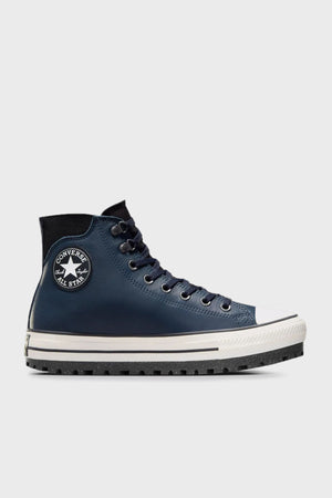 Converse Chuck Taylor Logolu Hakiki Deri Su Geçirmez Sneaker Unisex Ayakkabı A08558C 401 LACİVERT