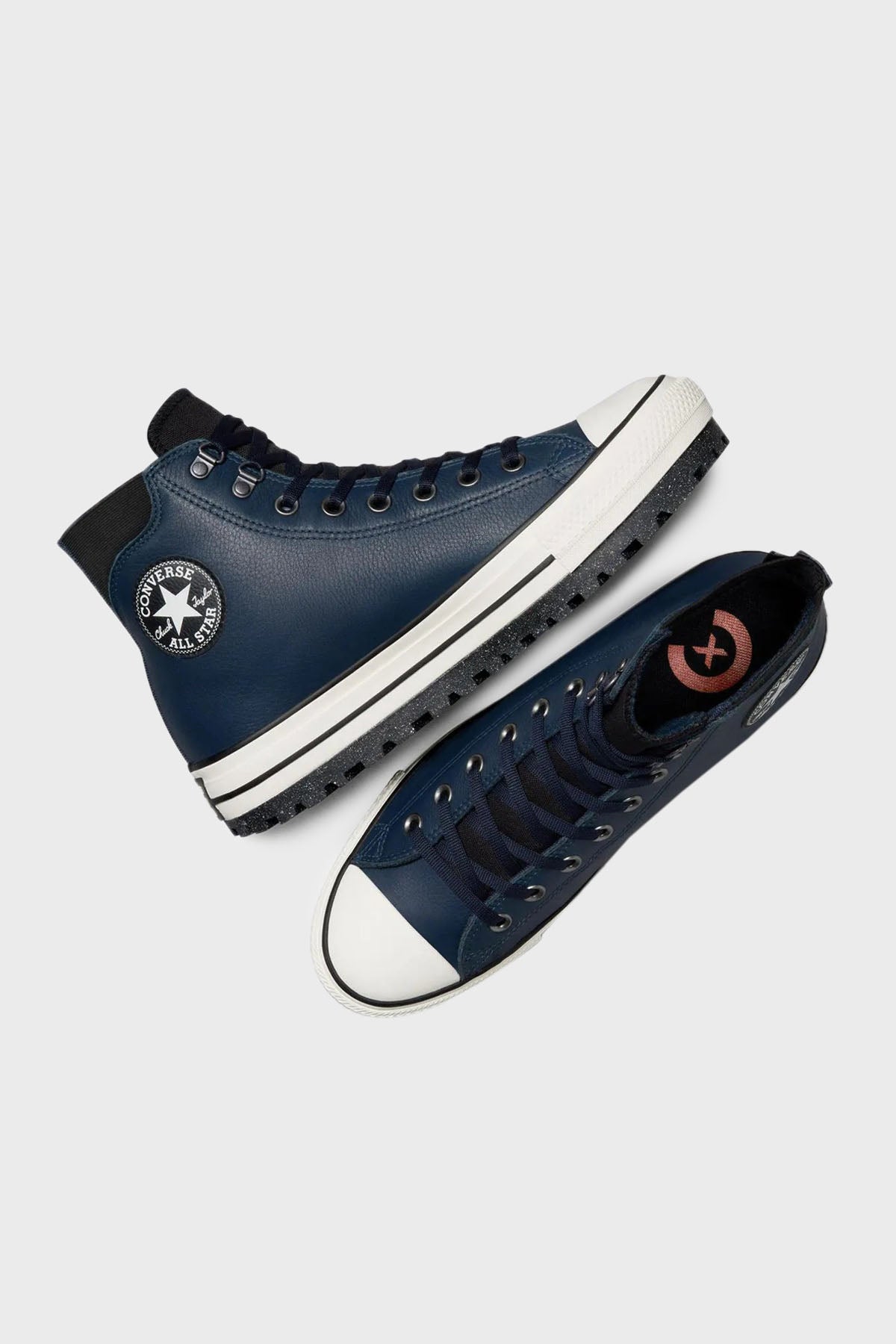 Converse Chuck Taylor Logolu Hakiki Deri Su Geçirmez Sneaker Unisex Ayakkabı A08558C 401 LACİVERT