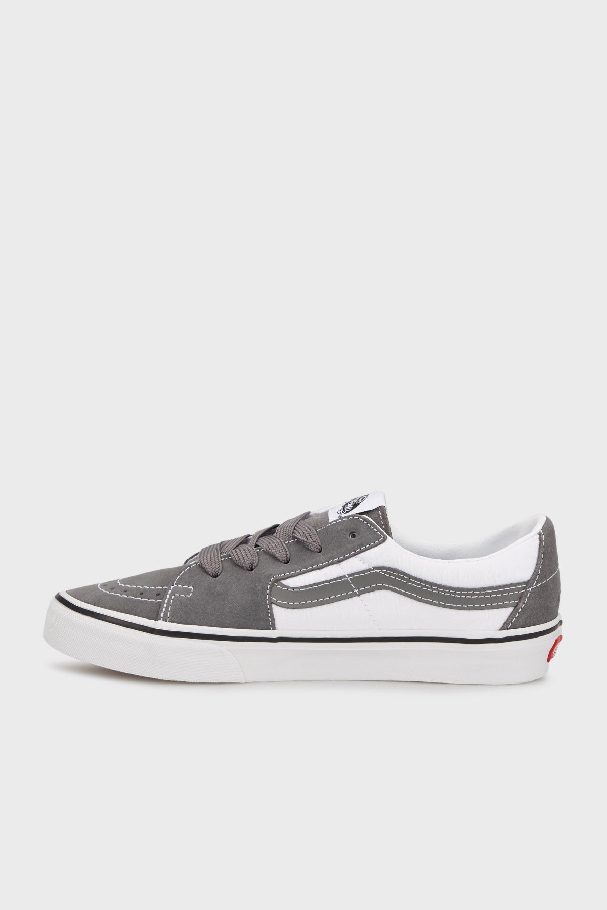 Vans SK8-Low Deri Logolu Sneaker Unisex Ayakkabı VN000BVXPWT1 GRİ-BEYAZ