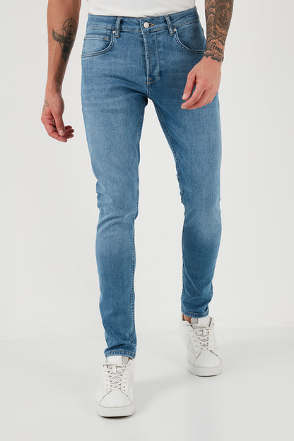 Buratti Pamuklu Normal Bel Slim Fit Dar Paça Jeans Erkek Kot Pantolon 1122J107ANAPOLI MAVİ