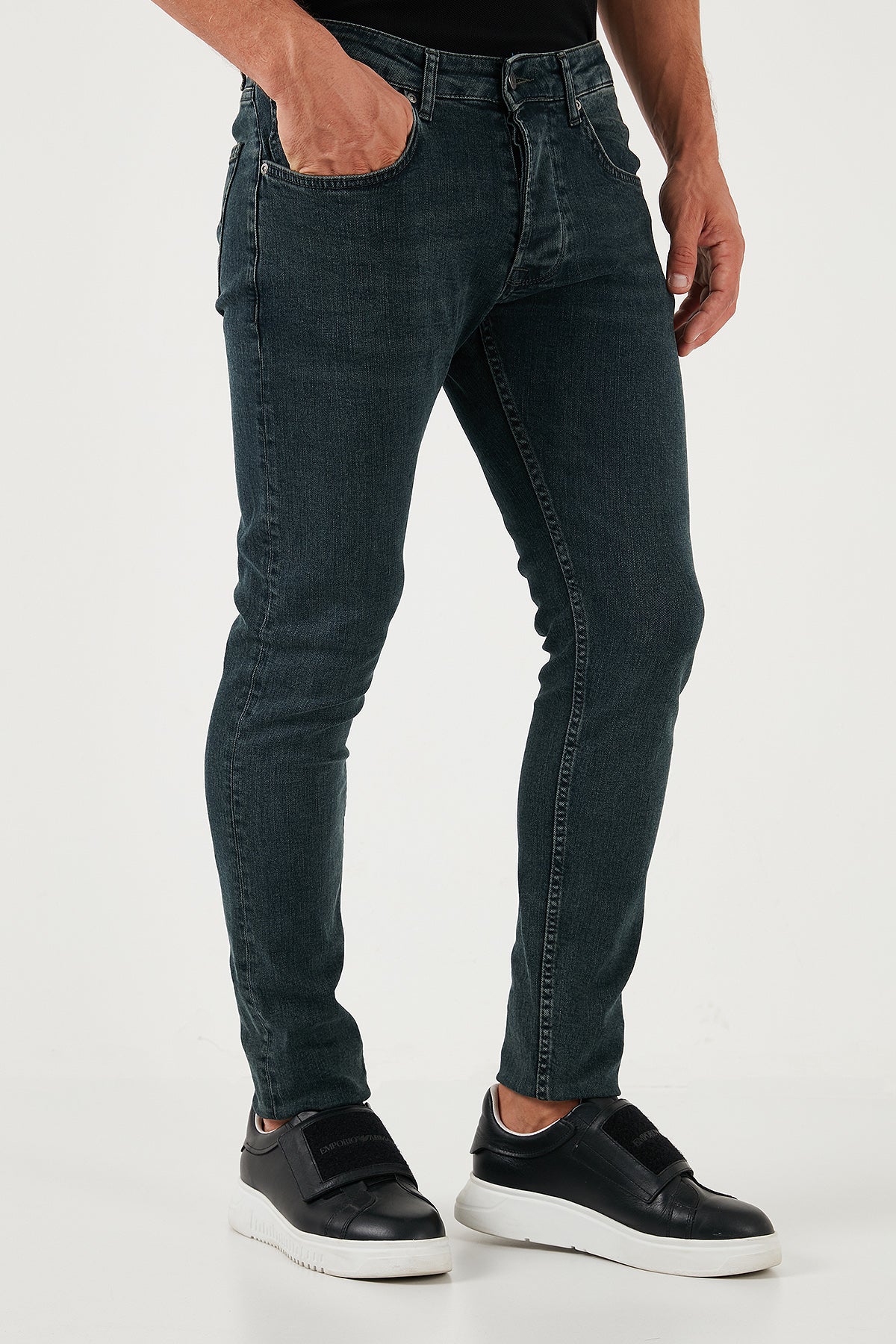 Buratti Pamuklu Normal Bel Slim Fit Dar Paça Jeans Erkek Kot Pantolon 1122S09NAPOLI MAVİ-HAKİ