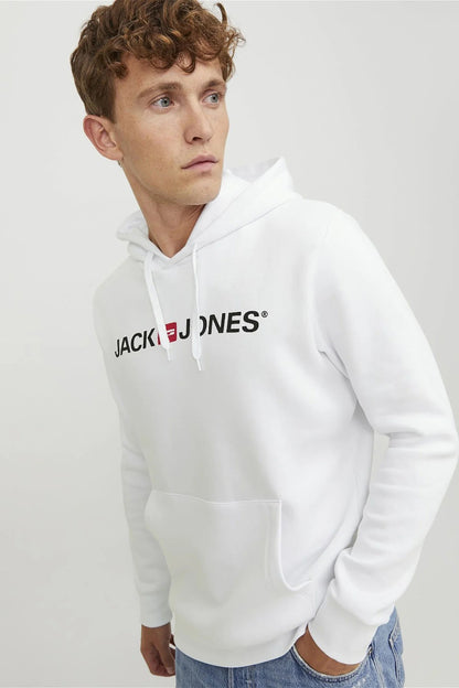 Jack & Jones Jjecorp Old Logo Regular Kapüşonlu  12137054 Erkek Sweat 1213-7054 BEYAZ