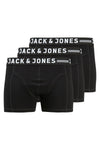 Jack & Jones Plus Jacsense Streç Pamuklu Büyük Beden 3 Pack Erkek Boxer 12147591 SİYAH