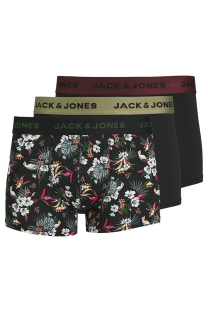 Jack & Jones Additıonals Jacflower 3 Pack Esnek Erkek Boxer 12194284 SİYAH