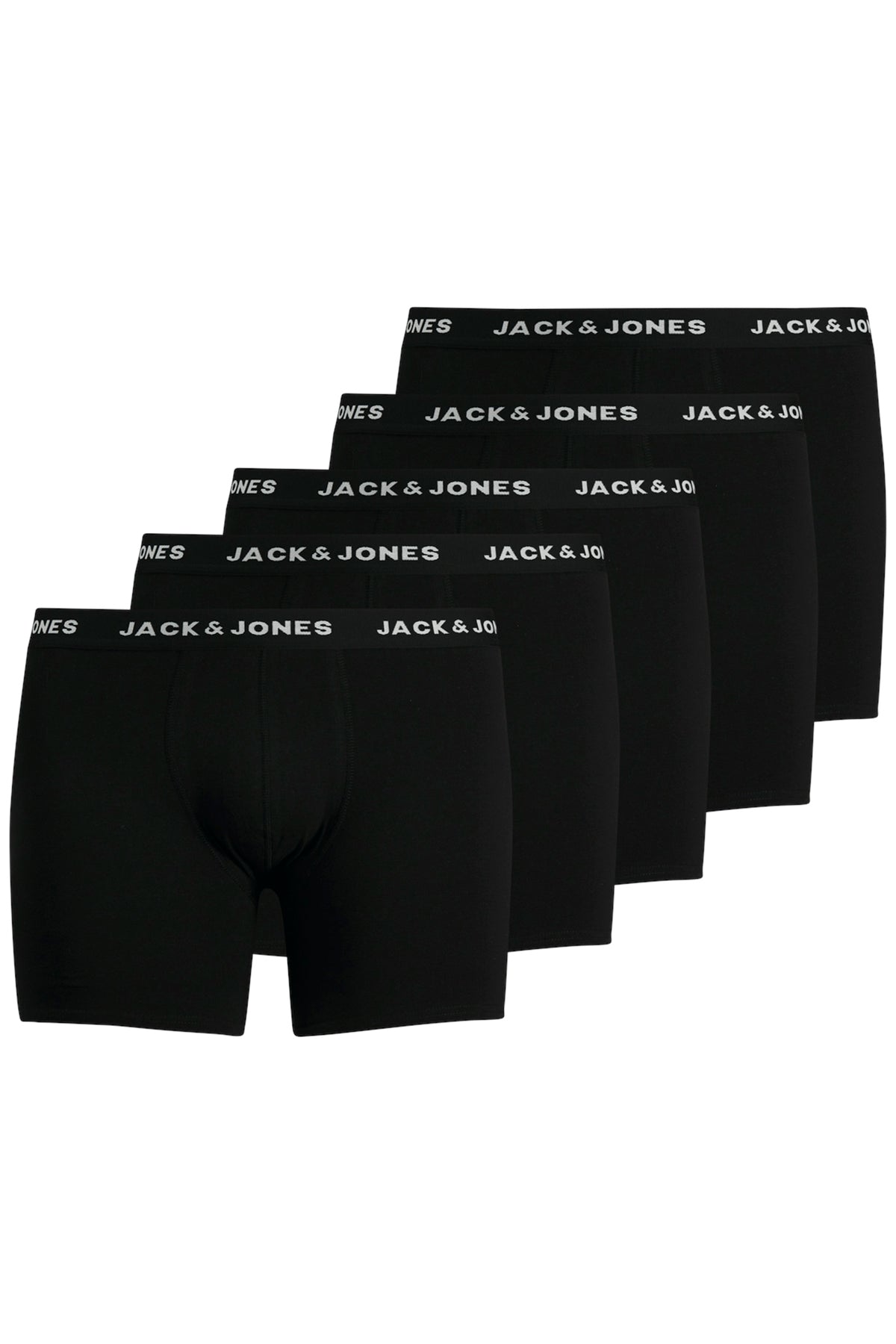 Jack & Jones Streç Pamuklu Büyük Beden 5 Pack Erkek Boxer 12194944 SİYAH