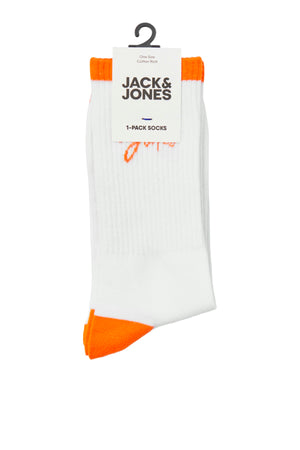 Jack & Jones Additionals Jaccal Pamuk Karışımlı Erkek Çorap 12252044 BEYAZ-ORANGE