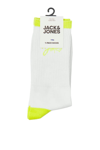 Jack & Jones Additionals Jaccal Pamuk Karışımlı Erkek Çorap 12252044 BEYAZ-YEŞİL