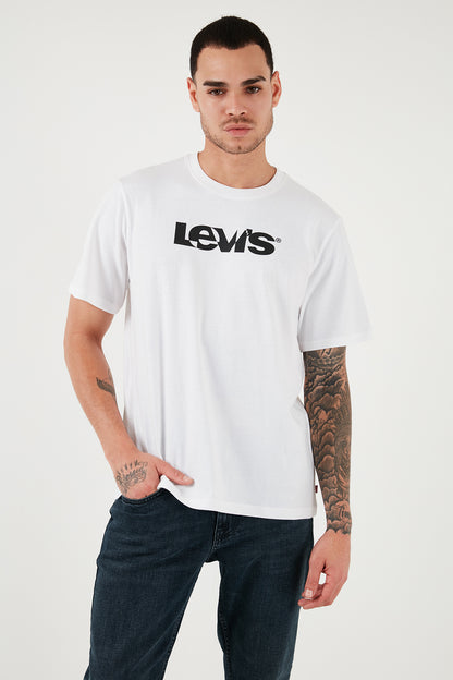 Levi's Logolu Bisiklet Yaka % 100 Pamuk Relaxed Fit Erkek T Shirt 16143-1331 BEYAZ