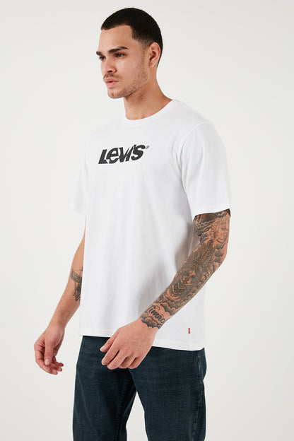 Levi's Logolu Bisiklet Yaka % 100 Pamuk Relaxed Fit Erkek T Shirt 16143-1331 BEYAZ