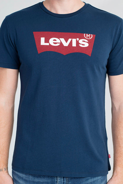 Levi's Baskılı Bisiklet Yaka % 100 Pamuk Erkek T Shirt 17783-0313 LACİVERT