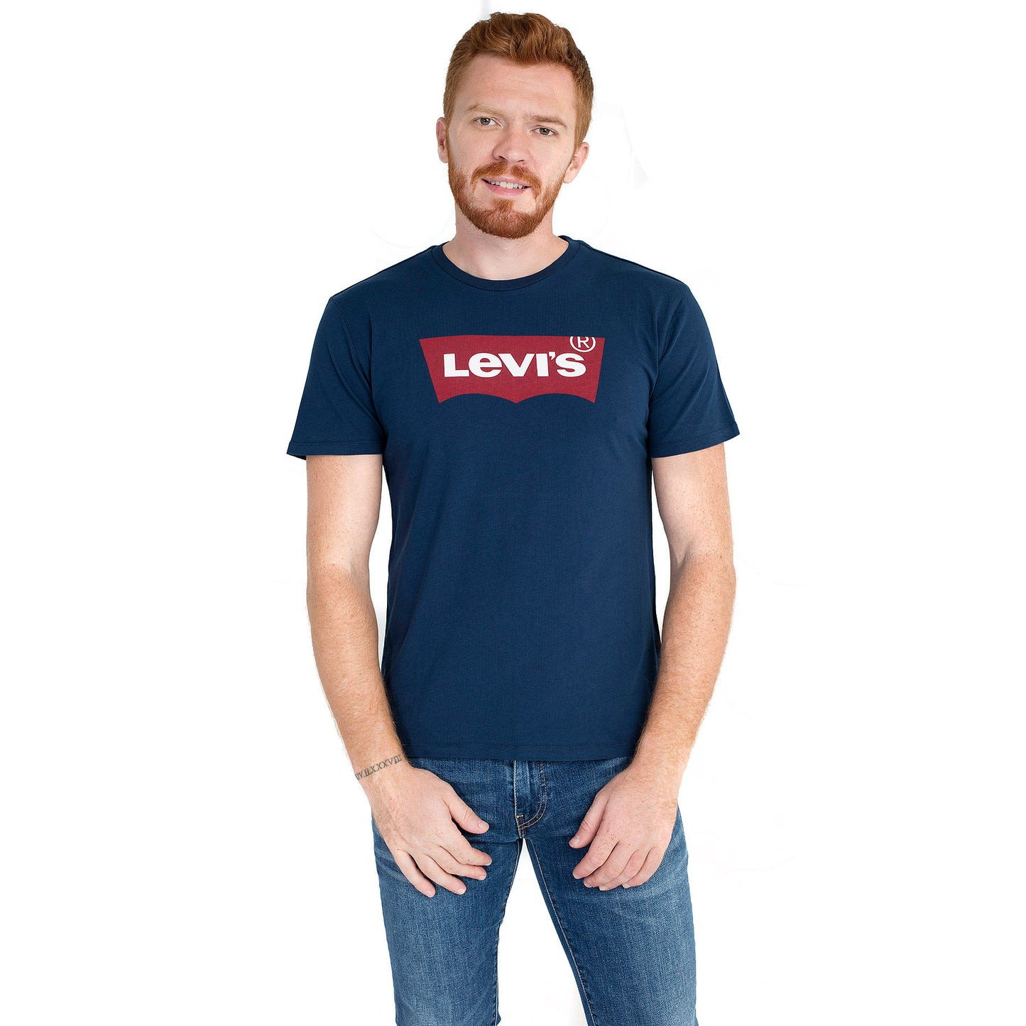 Levi's Baskılı Bisiklet Yaka % 100 Pamuk Erkek T Shirt 17783-0313 LACİVERT