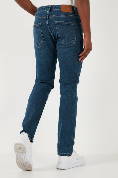 Buratti Streç Pamuklu Regular Fit Normal Bel Boru Paça Jeans Erkek Kot Pantolon 2210S04PARMA MAVİ