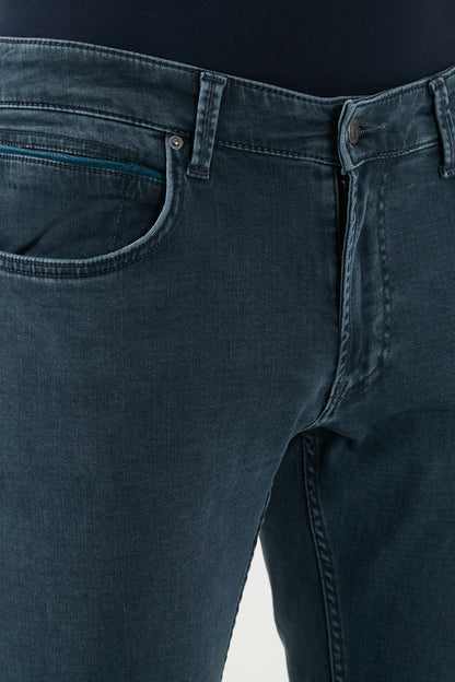 Buratti Streç Pamuklu Regular Fit Normal Bel Boru Paça Jeans Erkek Kot Pantolon 2211S25PARMA PETROL