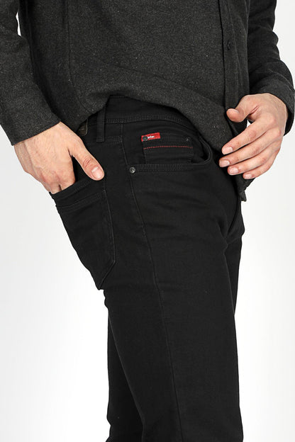 Lee Cooper Streç Pamuklu Slim Straight Normal Bel Düz Paça Jeans Erkek Kot Pantolon 251 LCM 121053 DN1130 SİYAH