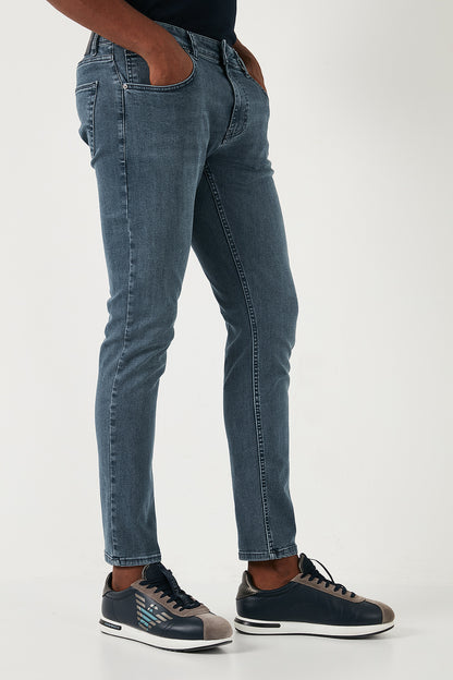 Buratti Streç Pamuklu Slim Fit Normal Bel Boru Paça Jeans Erkek Kot Pantolon 3300S02TOKYO MAVİ