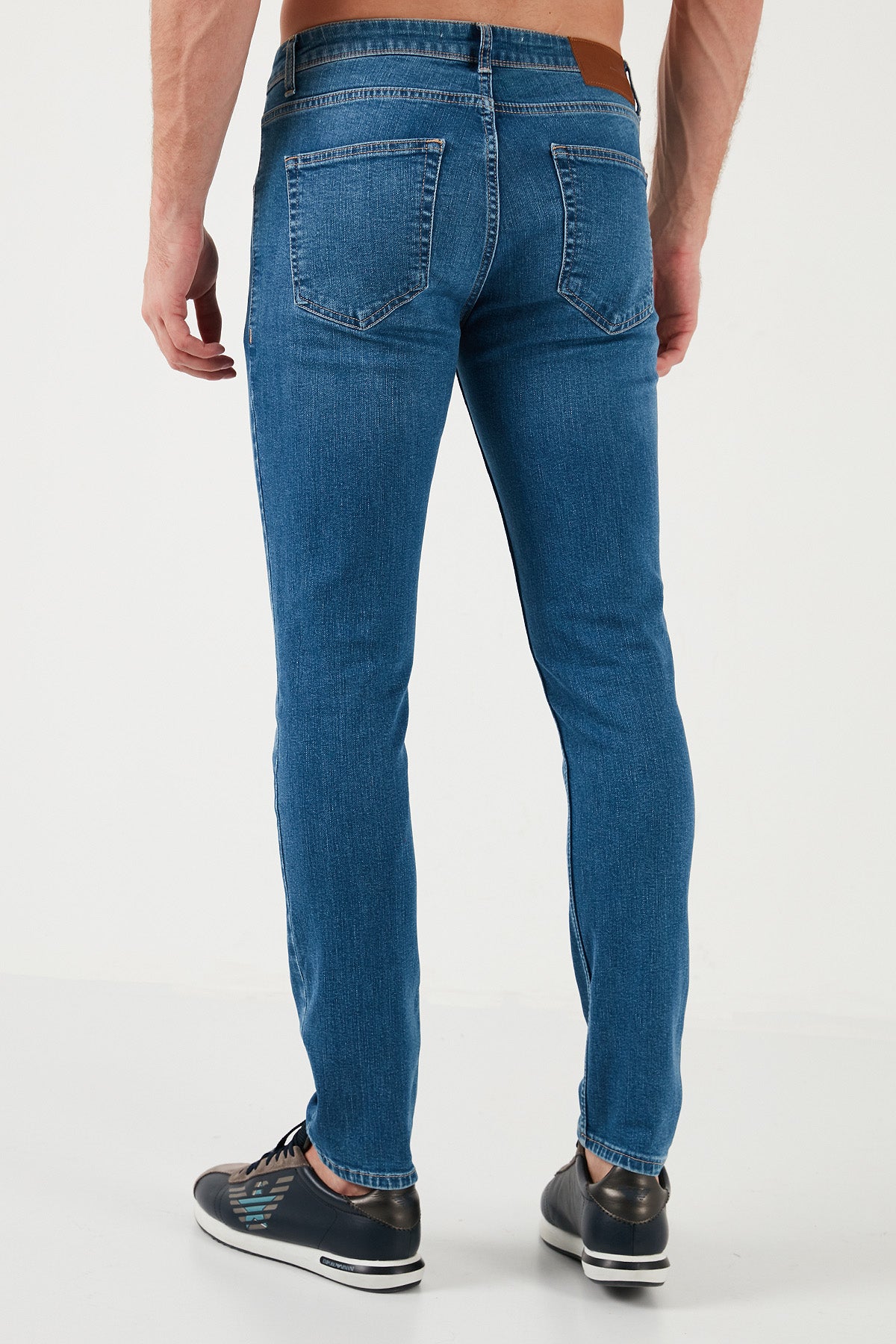 Buratti Streç Pamuklu Slim Fit Normal Bel Boru Paça Jeans Erkek Kot Pantolon 3300S18TOKYO MAVİ