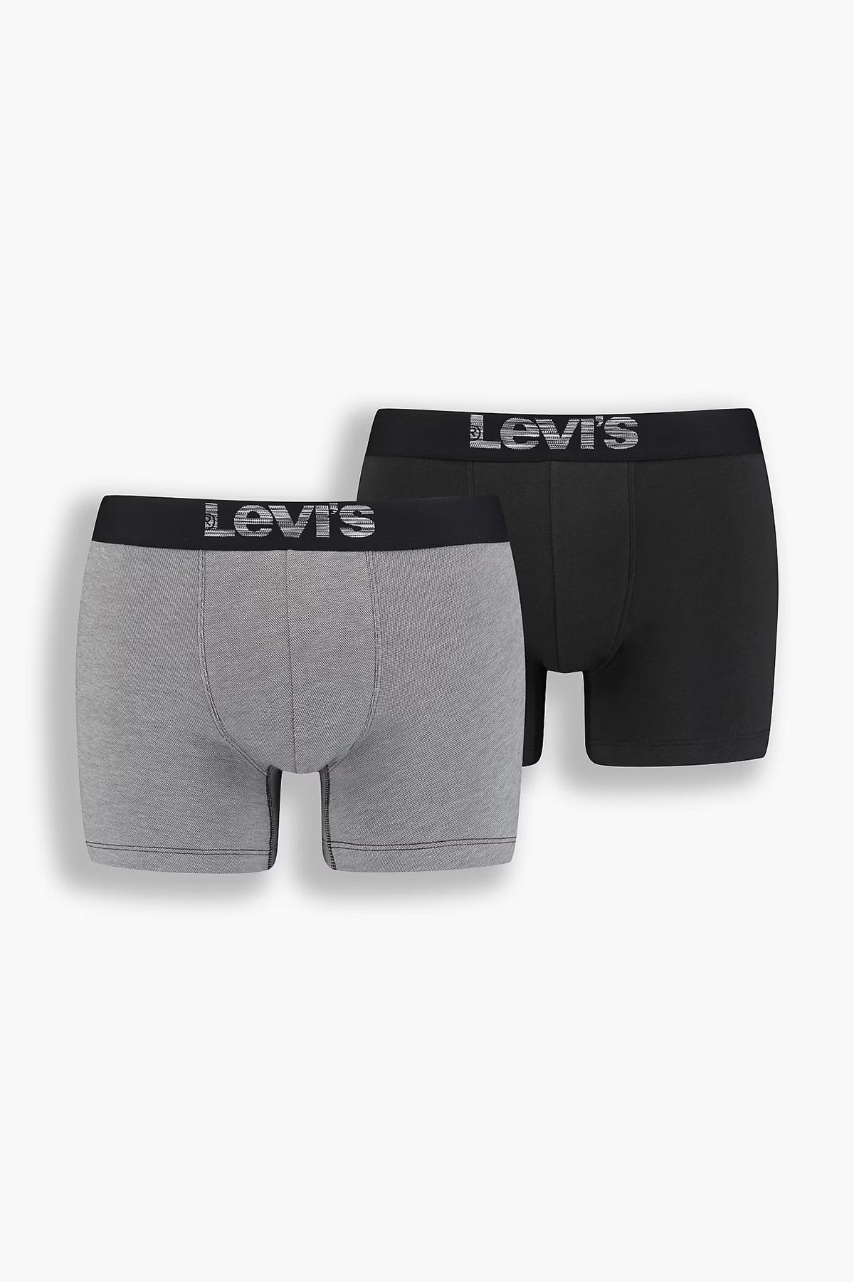 Levi's Streç Pamuklu 2 Pack Erkek Boxer 37149-0625 GRİ-SİYAH