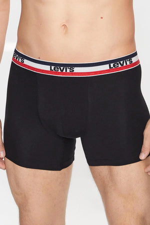 Levi's Streç Pamuklu 2 Pack Erkek Boxer 37149-0816 GRİ-SİYAH