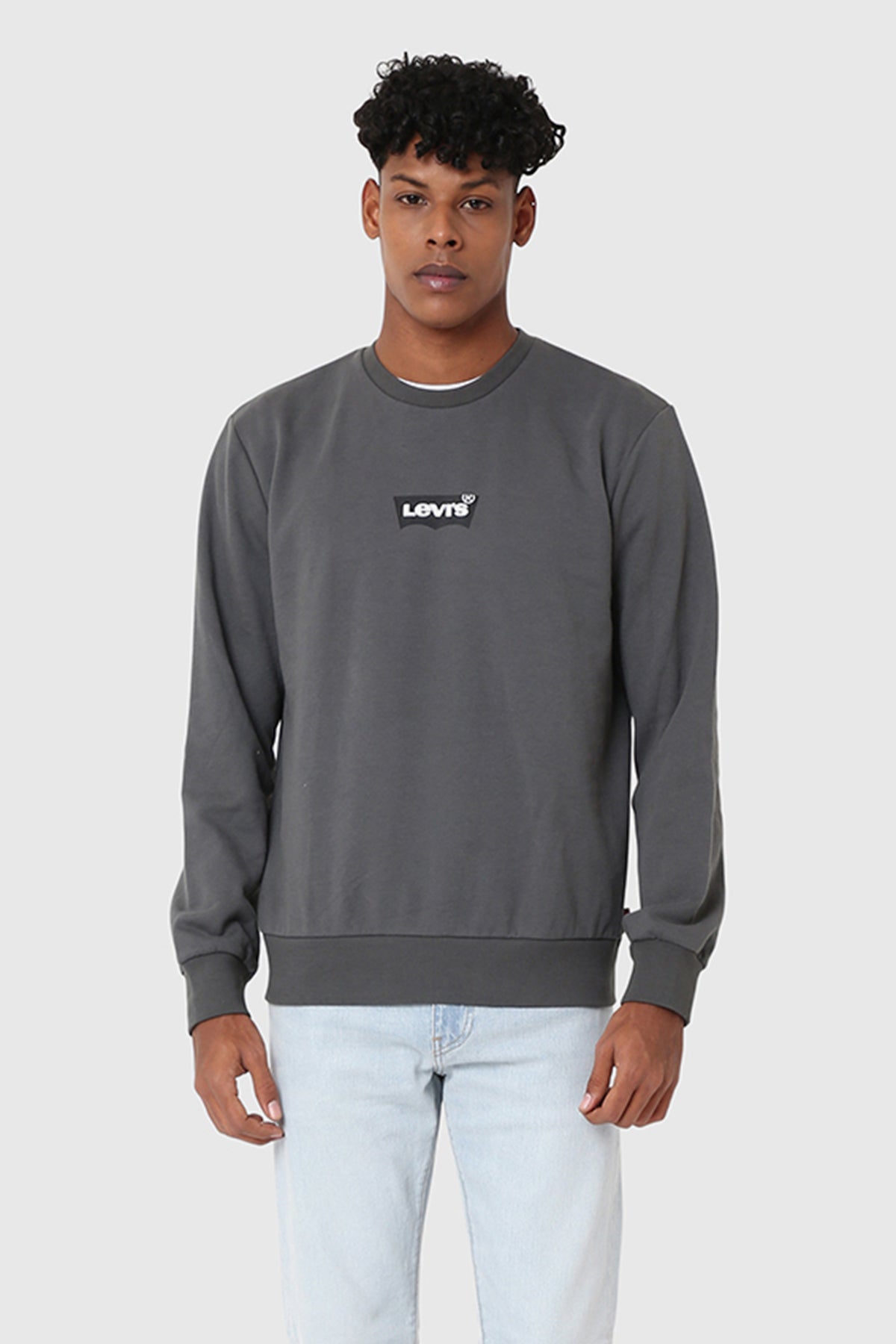 Levi's Pamuk Karışımlı Regular Fit Bisiklet Yaka Logolu Erkek Sweat 38423-0089 ANTRASİT