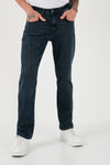 Buratti Pamuklu Yüksek Bel Comfort Fit Boru Paça Jeans Erkek Kot Pantolon 4411J75TEXAS MAVİ