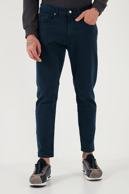 Buratti Streç Pamuklu Slim Fit Normal Bel Boru Paça Jeans Erkek Kot Pantolon 15900S31MILANO LACİVERT