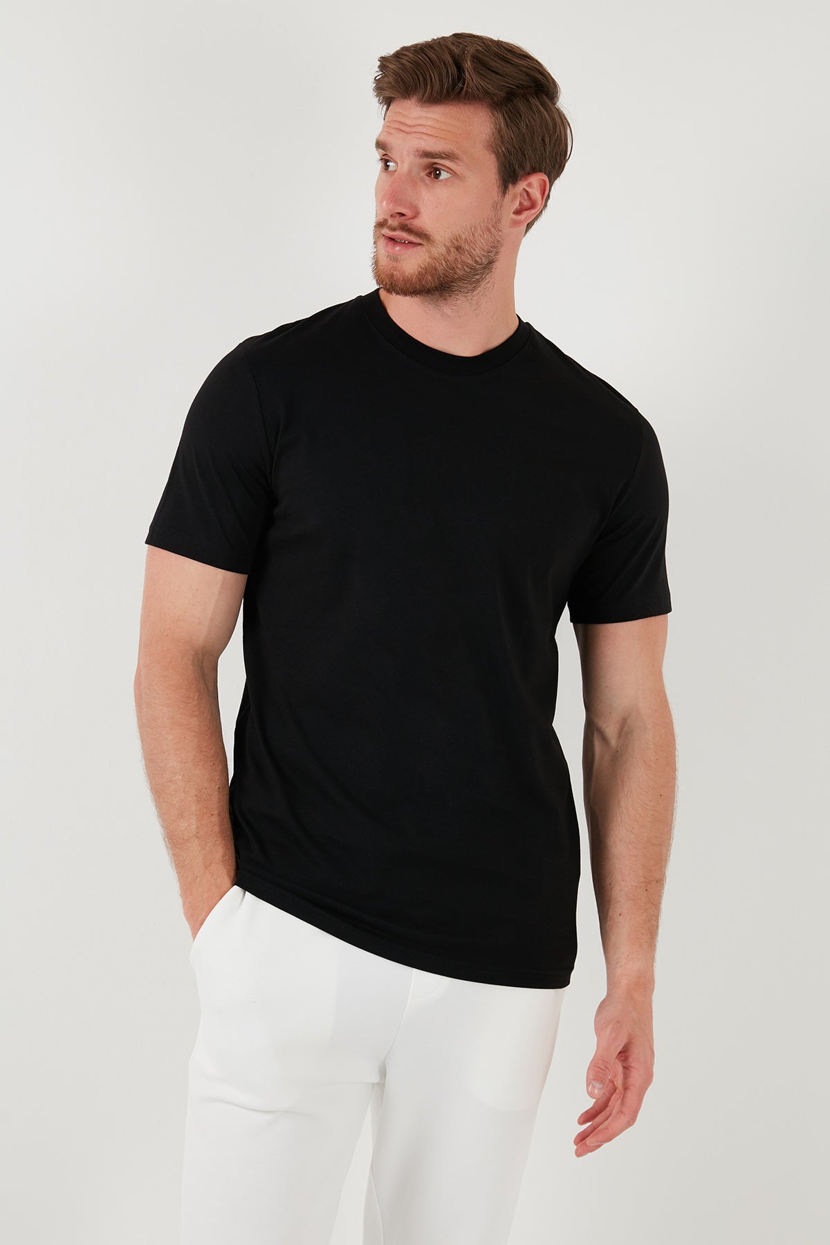 Buratti Pamuklu Regular Fit 2'li Basic Erkek T Shirt 59020202 SİYAH-SİYAH