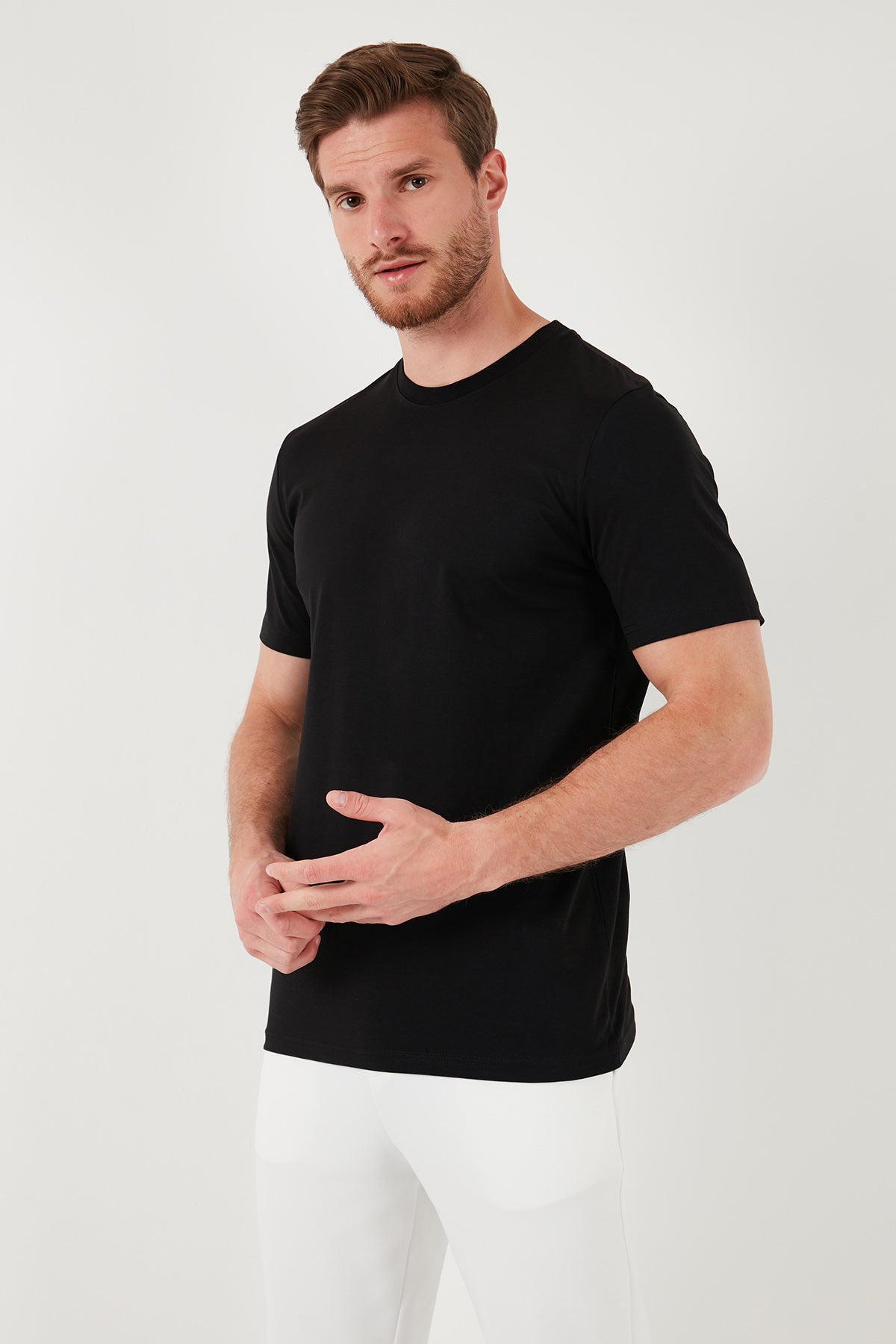 Buratti Pamuklu Regular Fit 2'li Basic Erkek T Shirt 59020202 SİYAH-BEYAZ