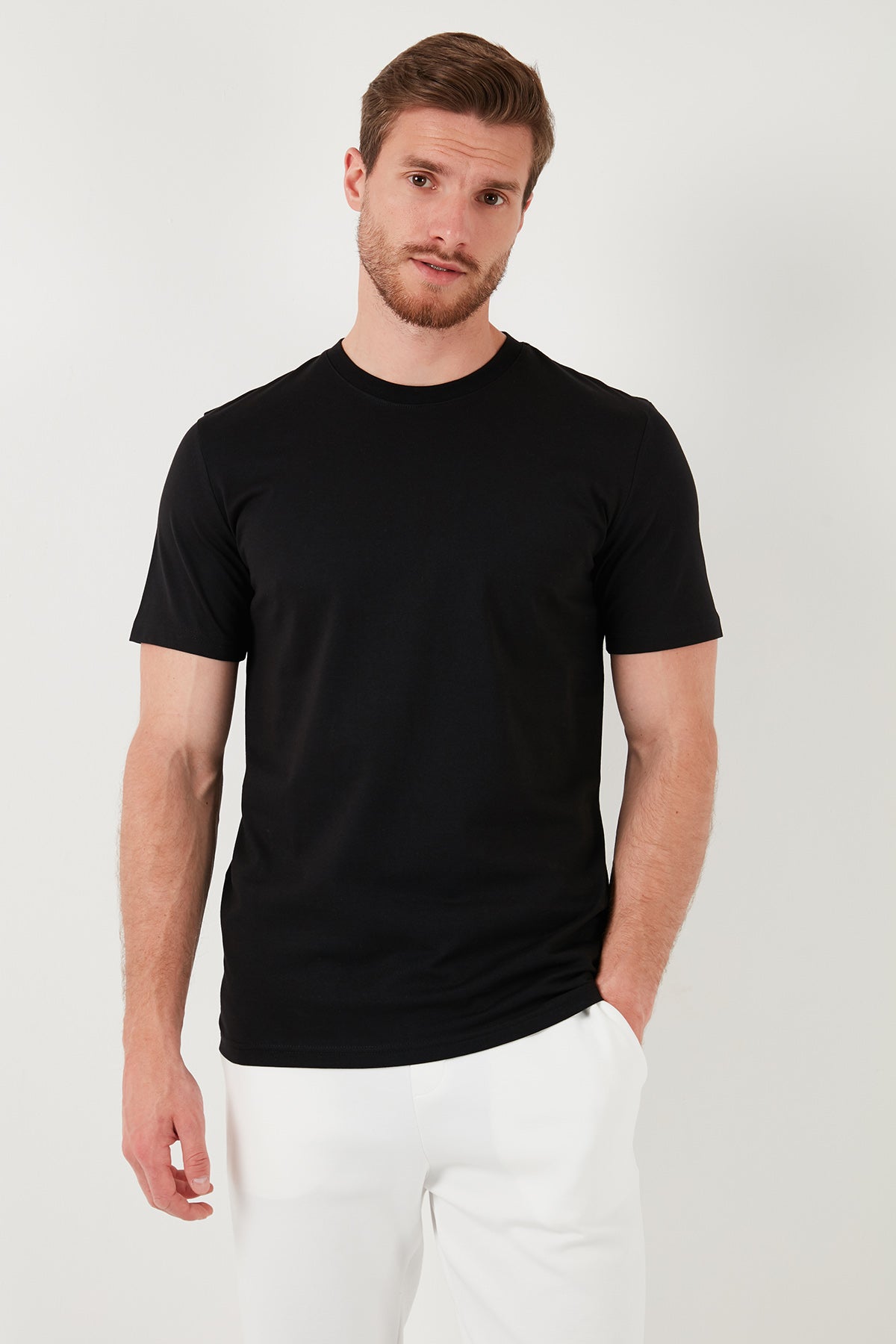 Buratti Pamuklu Regular Fit 2'li Basic Erkek T Shirt 59020202 SİYAH-BEYAZ