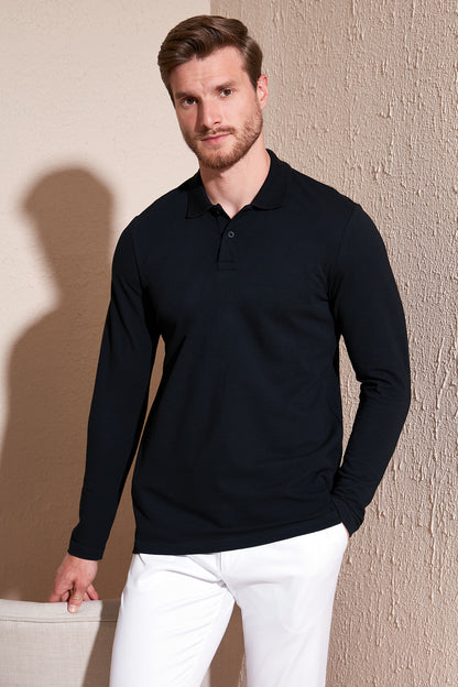 Buratti % 100 Pamuk Slim Fit Polo Yaka Erkek Sweat 5905707 SİYAH