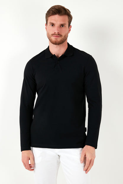 Buratti % 100 Pamuk Slim Fit Polo Yaka Erkek Sweat 5905707 SİYAH